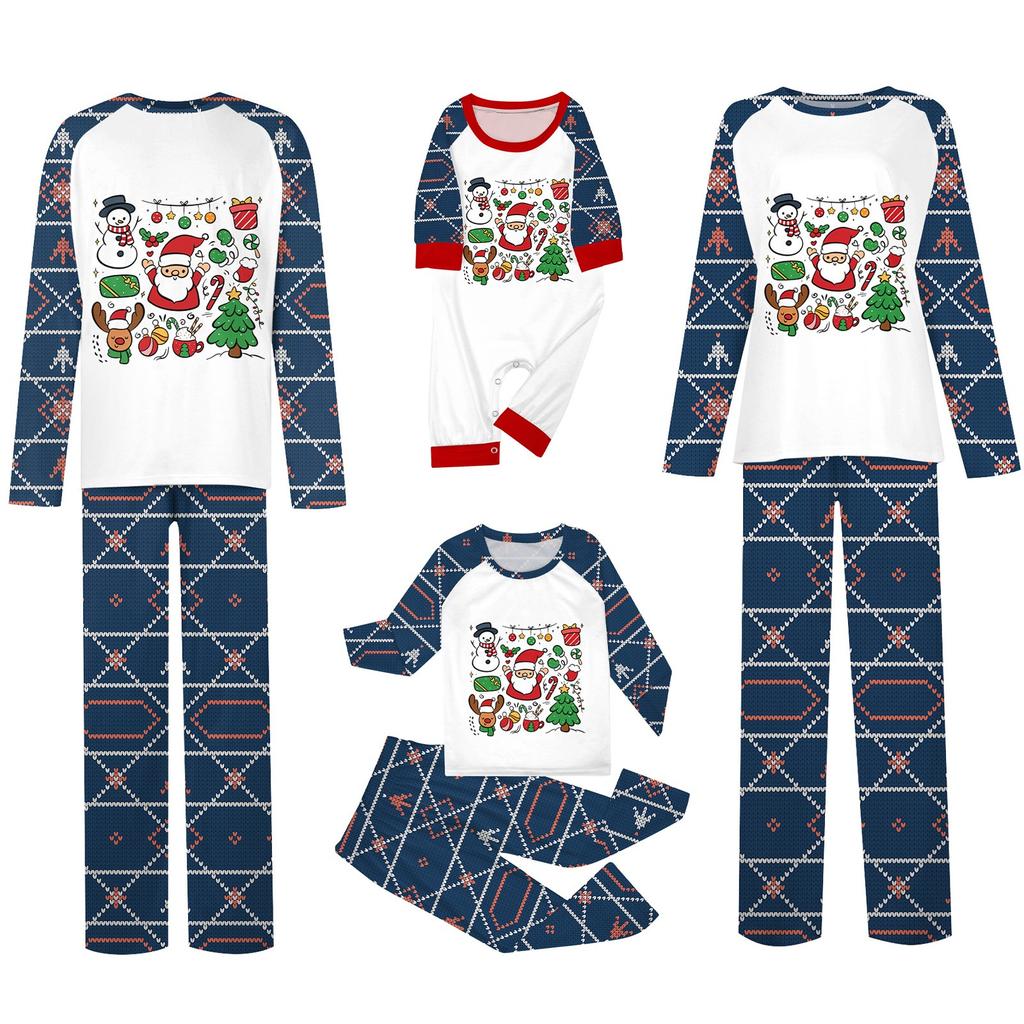 Christmas Parent Child Family Set Home Furnishings Christmas Pajamas Two Piece Set
