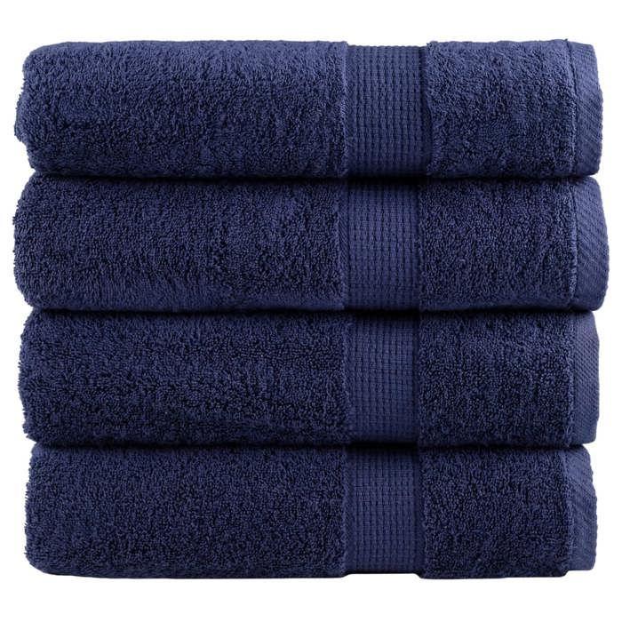 VidaXL Essuie-mains de Qualité Supérieure 4 pcs, Serviettes de Bain, Serviettes à Main, Débarbouillettes de Salle de Bain, 137258