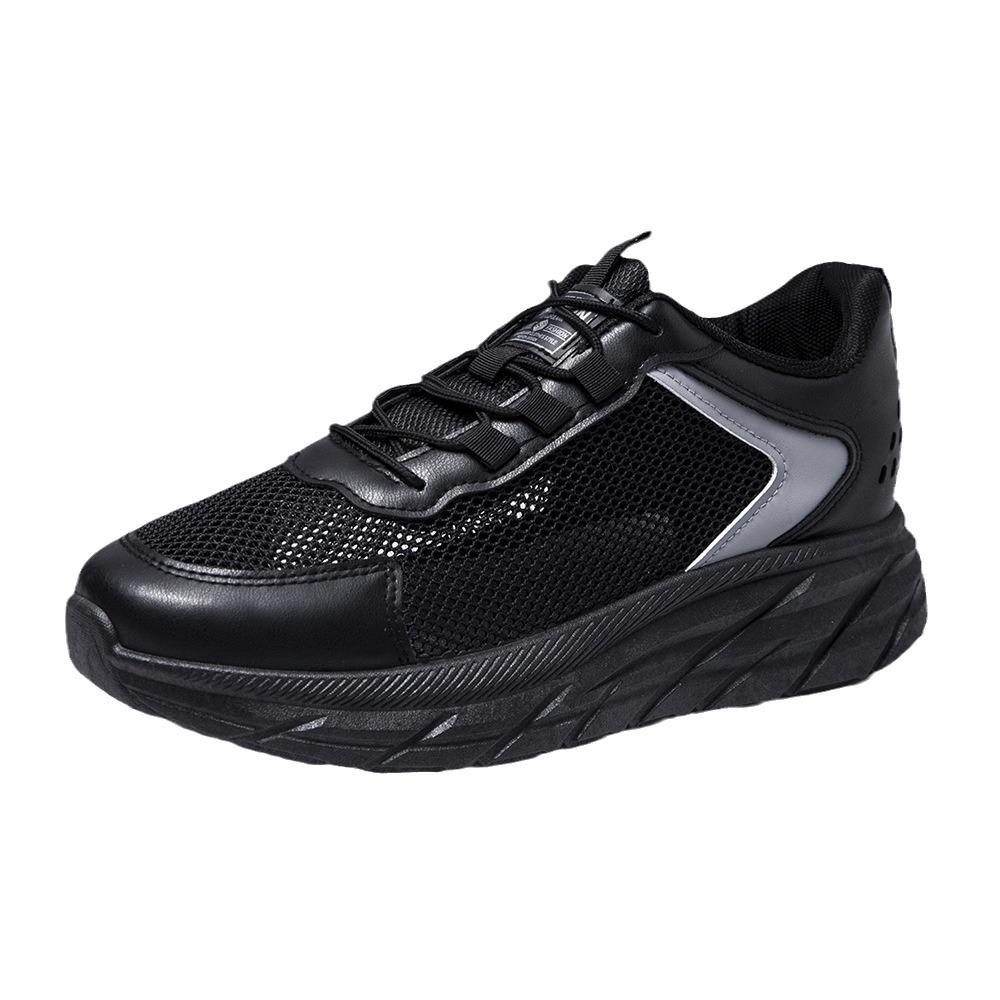 Mesh Men's Shoes Thick Sole Heightening Fashionable Versatile Black Simple Fashion Casual Single Shoes Supply Sports Shoes