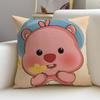 Silly LloopyS Cushion Cover Breathable and skinfriendly linen pillowcase square removable and washable cushion