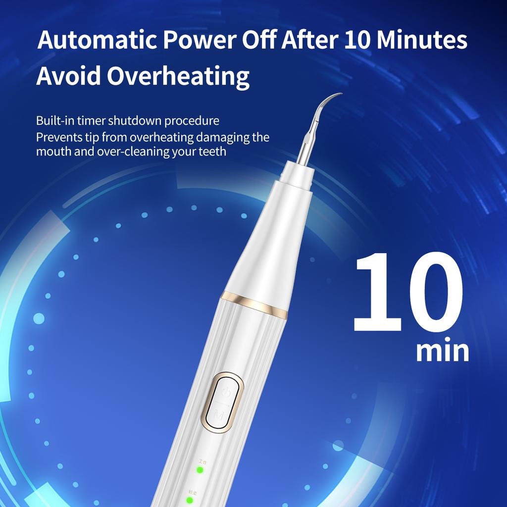 Teeth Cleaning Kit Ultrasonic Tooth Cleaner Dental Tools, Cleaning Rechargeable Plaque Blaster with LED, Tartar Remover, 2 Heads