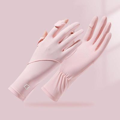 Summer Sunscreen Gloves Female Driving Ice Silk Sleeve Protection Female Breath Soft Length Arm Y7X8