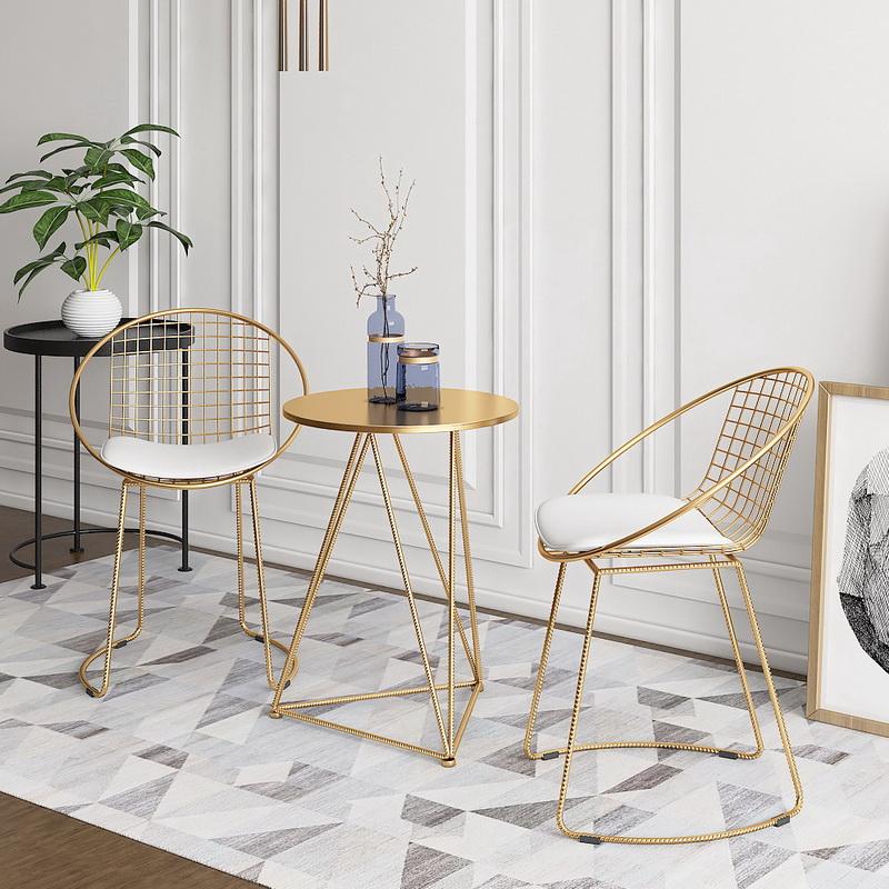 Nordic Small Round Table Chair Combination, Milk Tea Shop Table, Simple Modern Household Balcony Leisure Table Set