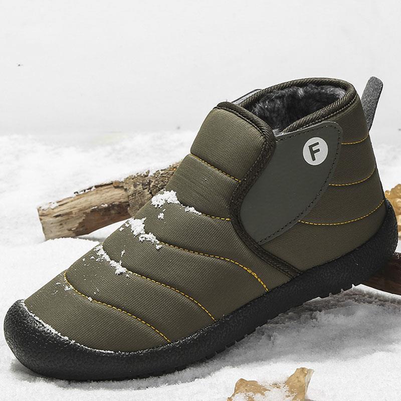 fashion Winter Men Snow Boots Warm Plush Ankle Boots Men Waterproof Boots For Men Fashion Soft Male Flat Shoes Outdoor Sneakers Footwear