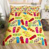 Sumer Hawai Beach Soft Duvet Cover Ful Ocean Beding Set for Young Boys Young Girls, Lovely Flip Flops Slipers Conch Starfish Warm Comforter Cover
