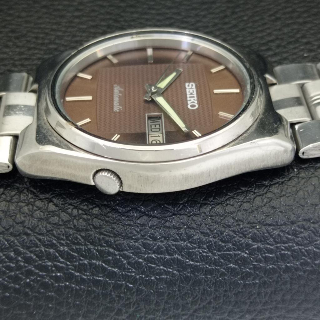 GENUINE VINTAGE SEIKO AUTOMATIC 7009A JAPAN MENS BROWN DIAL WATCH A701596-5