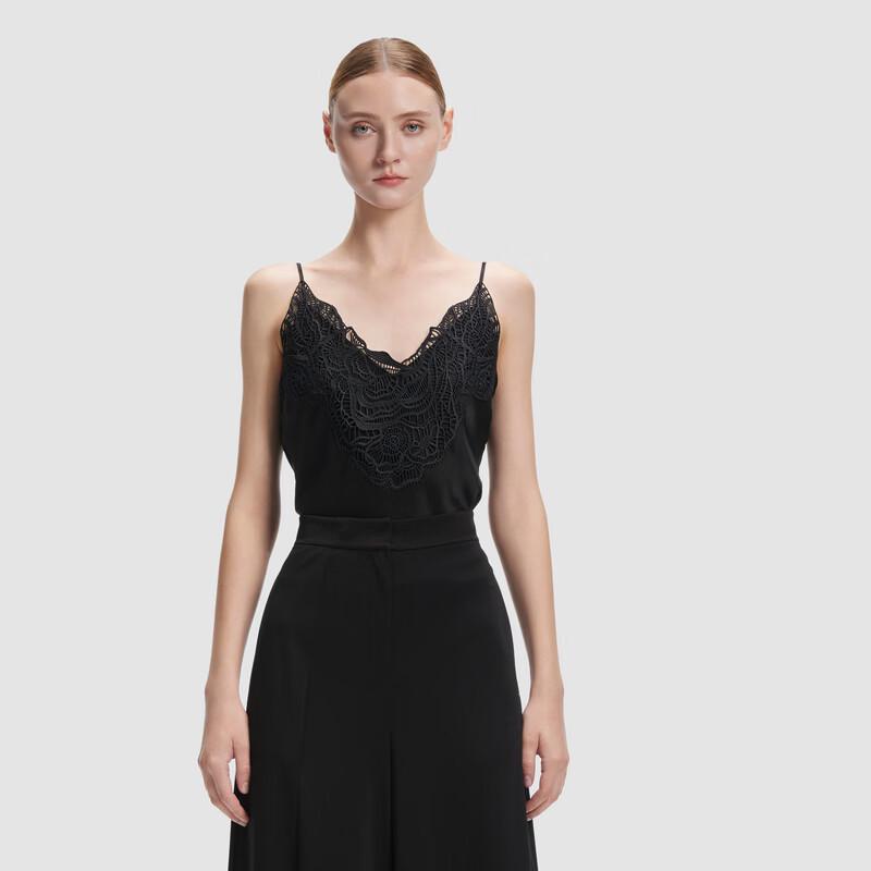 ELLASSAY Women's Tri-acetate Satin Lace Camisole