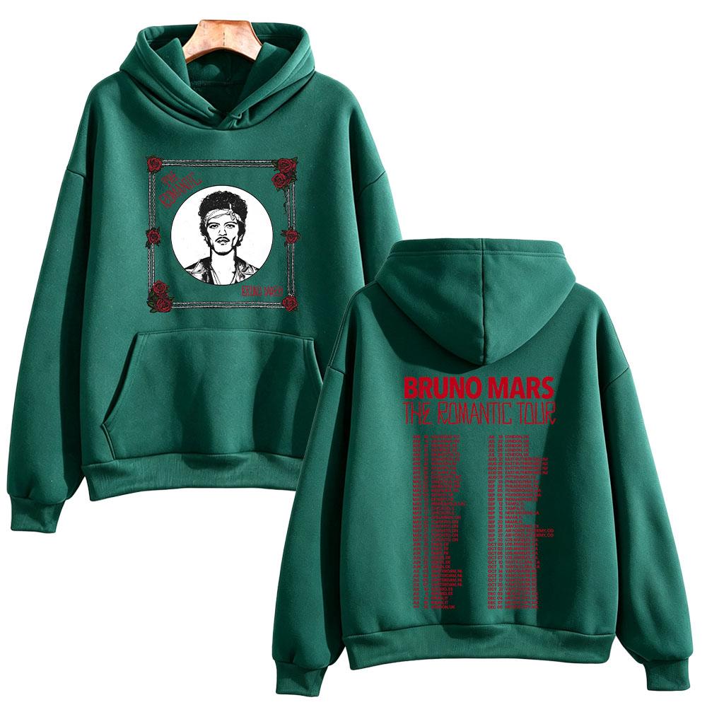 Romantic Tour 2026 New Show Hoodies Bruno Mars Concert Fan Music Graphic Pullovers Unisex Oversized Streetwear Casual Sweatshirt