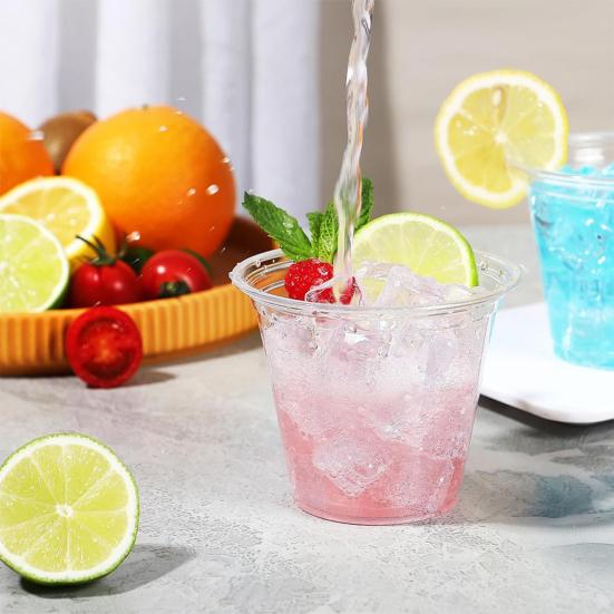 Clear Plastic Cups Thickened Drinking Cups for Parties Weddings Bars 9 Oz