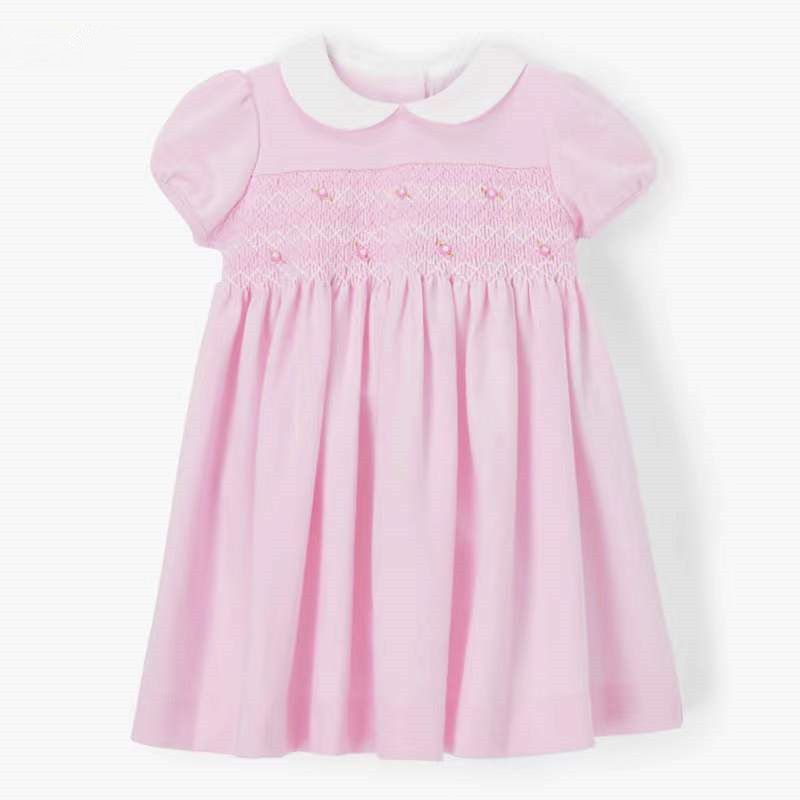 Children s Cotton Short-Sleeved Princess Dress Pink 2t 90 Recommended Height 80-85cm