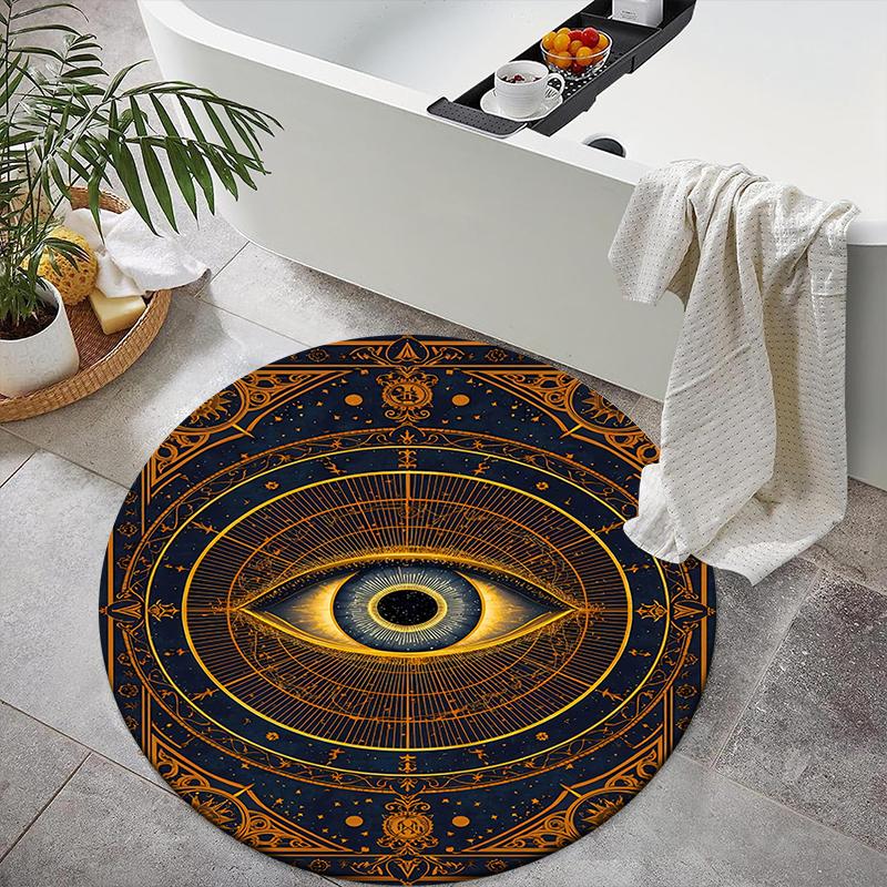 1pc Recognized Freemasonry Round carpet Painted Printed circular carpet, home door mat, outdoor travel protection carpet