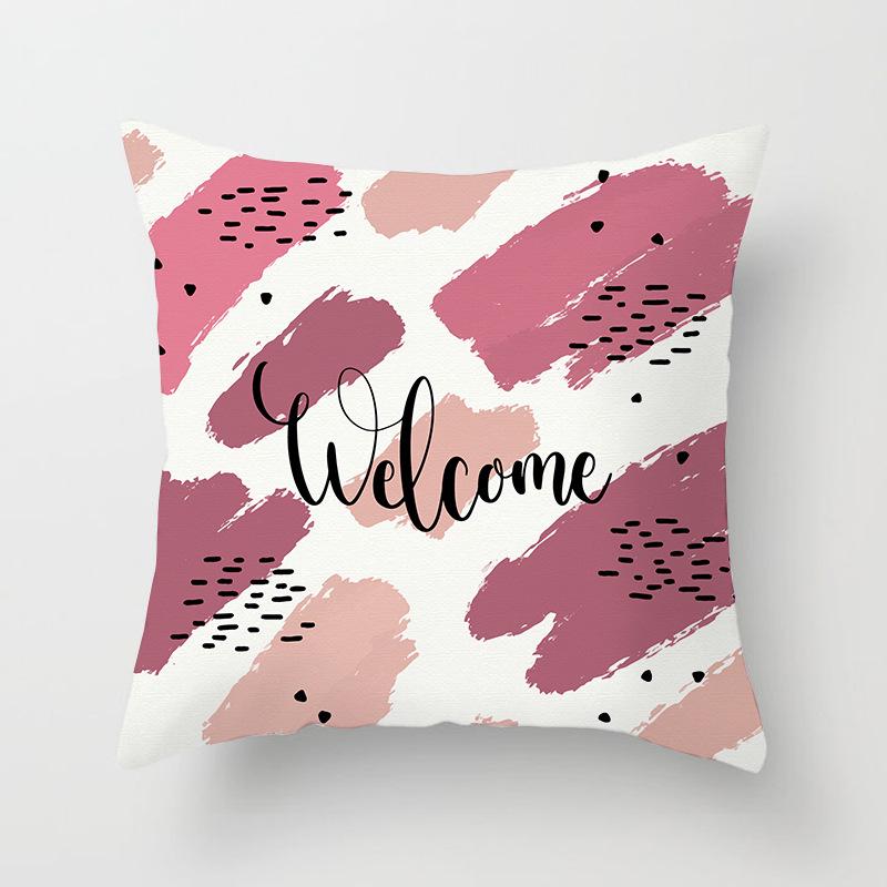 Modern Simple Pillow Letter Watercolor Print Pillow Cushion Cover Home Supplies