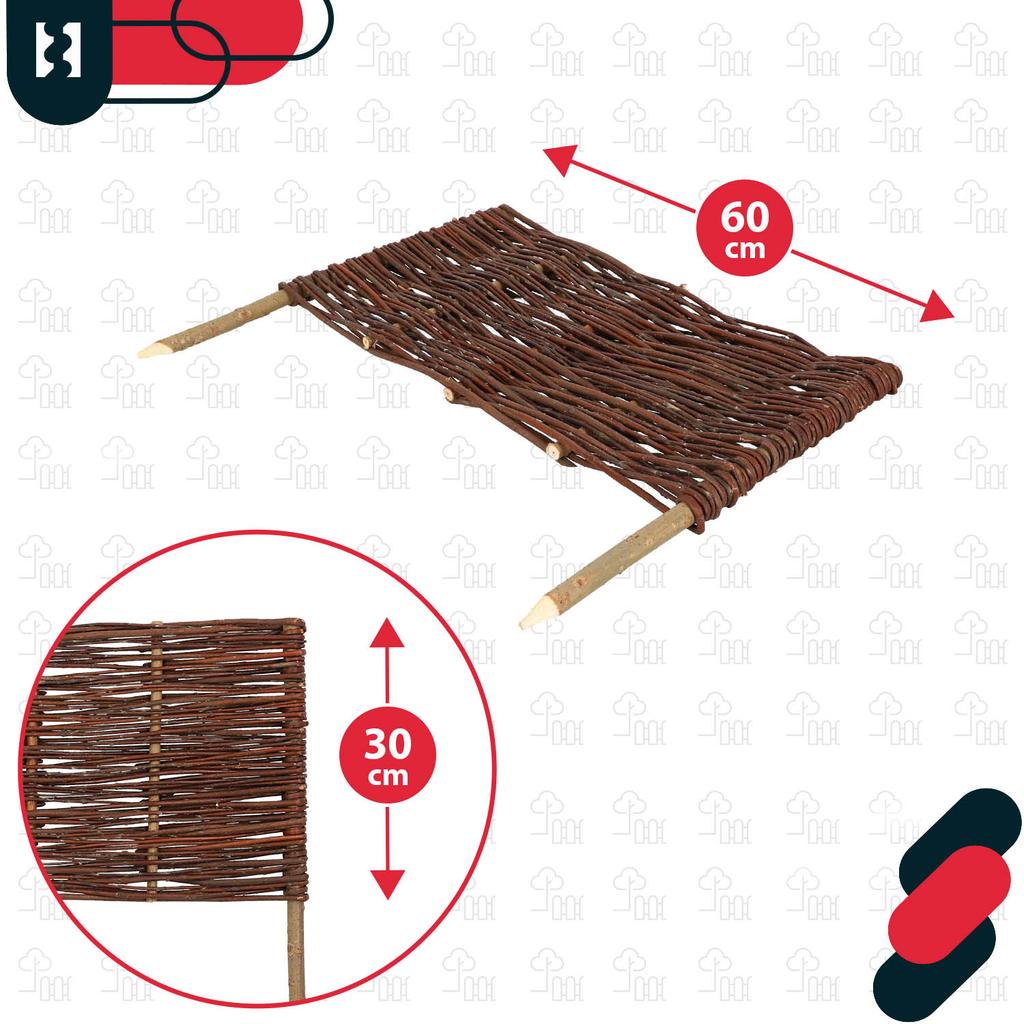 Kotarbau® Garden Fence Palisade Edging Wicker Driven Fence 60 X 30 Cm Set Of 5