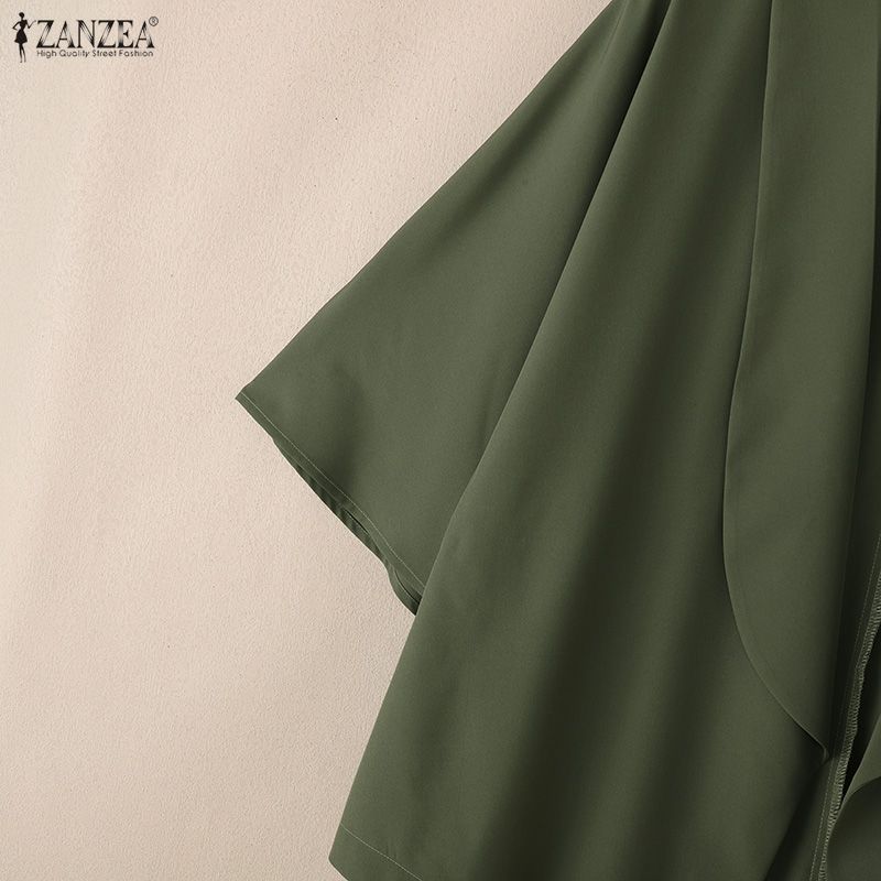 ZANZEA Women Turn Down Collar Loose Casual 3/4 Sleeve Cardigan Cover Ups