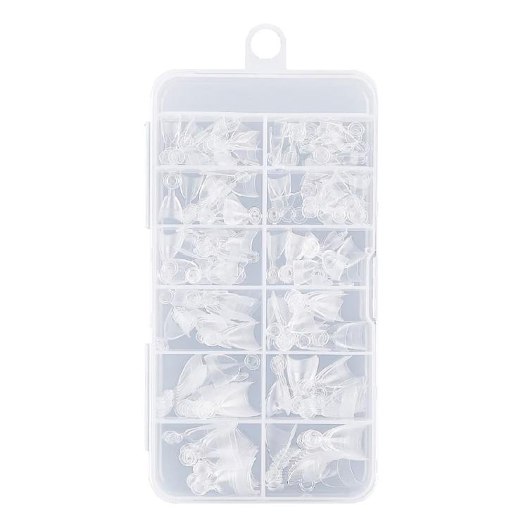 240 шт. Мягкие гелевые типсы для ногтей Миндалевидные накладные типсы для ногтей Короткие типсы-получехлы Простые в использовании Прозрачные типсы для ногтей для маникюрных салонов 1