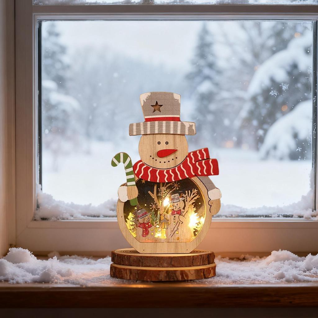 Christmas Wooden Ornaments Lighted Decoration Christmas Festival Decoration Ornaments For Tradition Festival Family Holiday