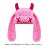 Soft Warm Little Devil Long Ears Cap Elastic Knit Warm Windproof Cap  Cold Weather Wear