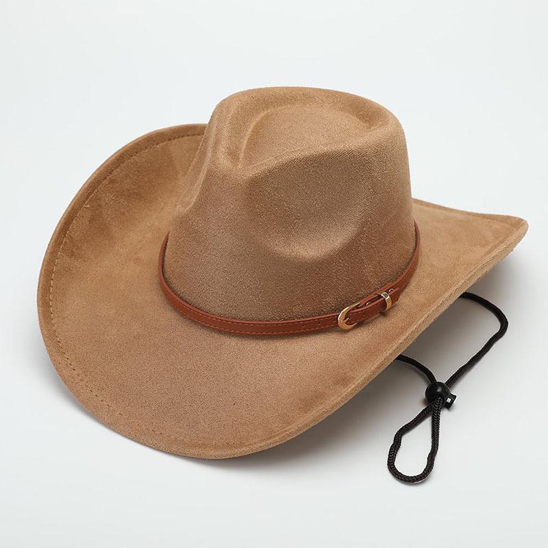 Hot-selling Top Hat, Ethnic Style Cow Label, Western Cowboy Top Hat, Rolled Brim, Retro Riding Hat, Woolen Felt Hat