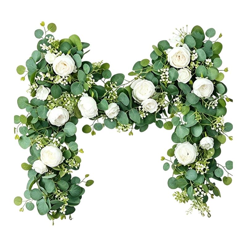180cm Artificial Flower Vine with Camellia Rose Design Decorative Flower Garland for Wedding Arch Party Wall Backdrop Decoration