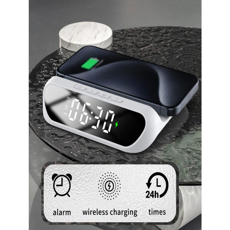 Πολυλειτουργικός φορτιστής επιτραπέζιο ρολόι ασύρματος φορτιστής κινητού τηλεφώνου ψηφιακή οθόνη ρολόι 2 σε 1 ασύρματος φορτιστής ένα τοποθετήστε ένα