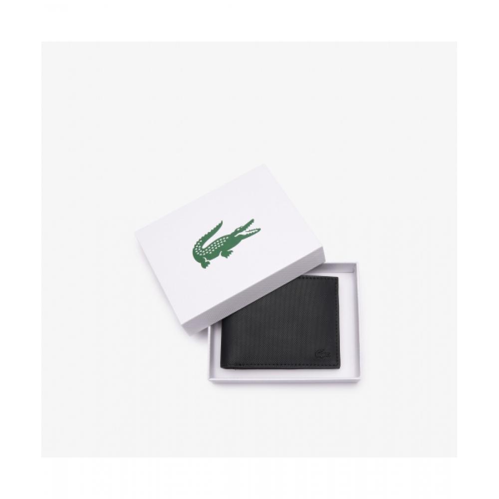 

LACOSTE Мужской мужской классический мужской кошелек MEN S CLASSIC маленький двойной кошелек [черный]