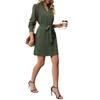 Amazon Independent Station Foreign Trade Spring New European and American Women's Clothing Cross-border Solid Color Long Sleeve Dress