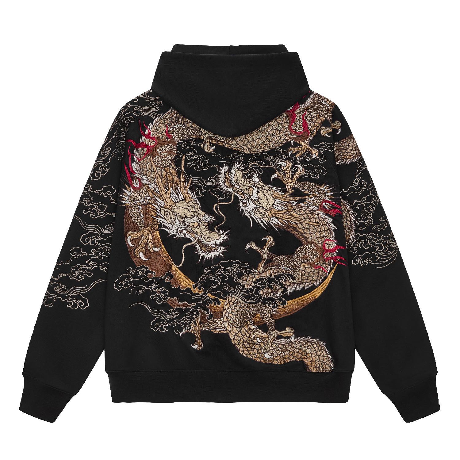 Huaxia Junpin Double Dragon Embroidered Hooded