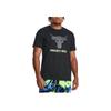 Under Armour Project Rock American Retro Letter Logo Print Casual Sports Crew Neck Short Sleeve T-Shirt Men T-Shirts Black 1380520-001