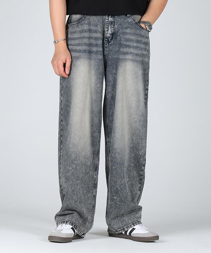 Hueo Vintage Washed Wide Denim Pants_Vintage Raw