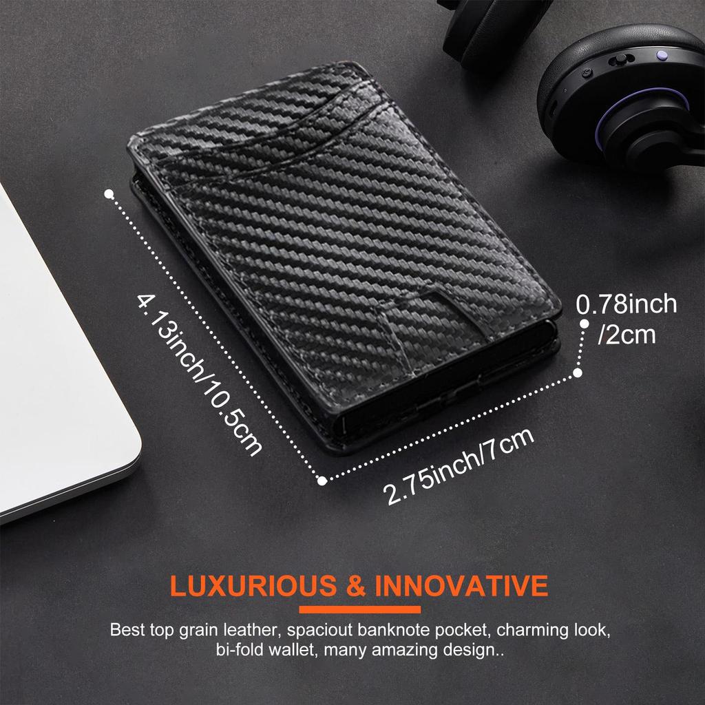 Aluminum Carbon Fiber Anti-Demagnetization Flip Card Holder for Men