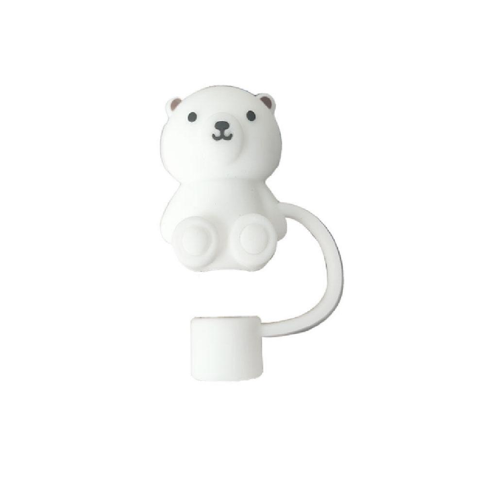 10mm Kryt na brčko 1/3ks Pro hrnek Stanley Roztomilý kryt s medvídkem Zátka Silikonový prach 2024 Brčko Medvěd Str Q8J7