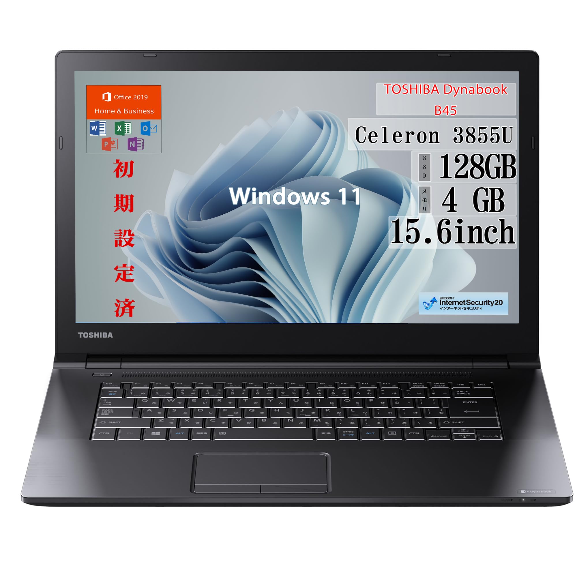 

Відновлений ноутбук Toshiba B45 15,6 дюйма з Windows 11, MS Office 2019 H&B, 4 ГБ ОЗП, 128 ГБ SSD, Wi-Fi та HDMI.