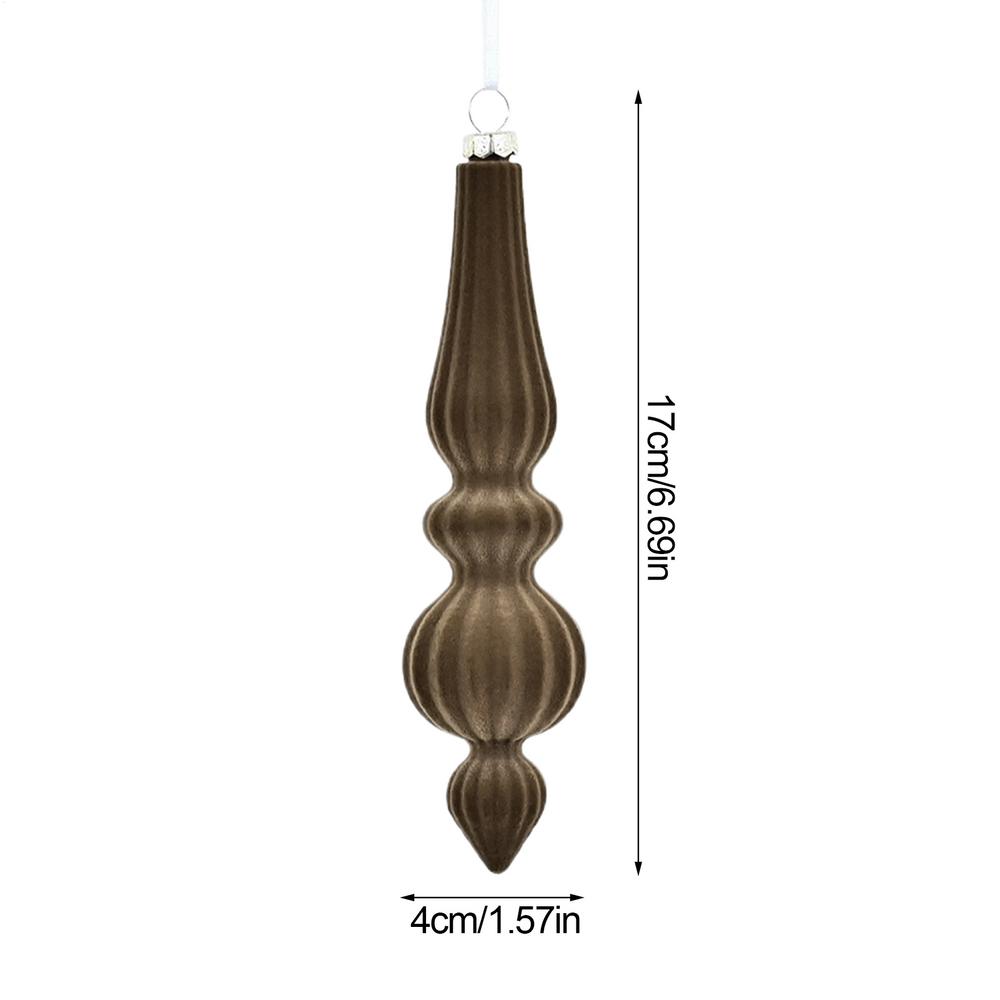 

6 шт. Бархатные рождественские подвески в форме тыквы, Небьющиеся пластиковые рождественские конусы и шары, Многоразовые подвесные украшения для рождественской елки