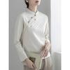 Women S Long Sleeve Stand Collar Embroidered Chinese Style Shirt