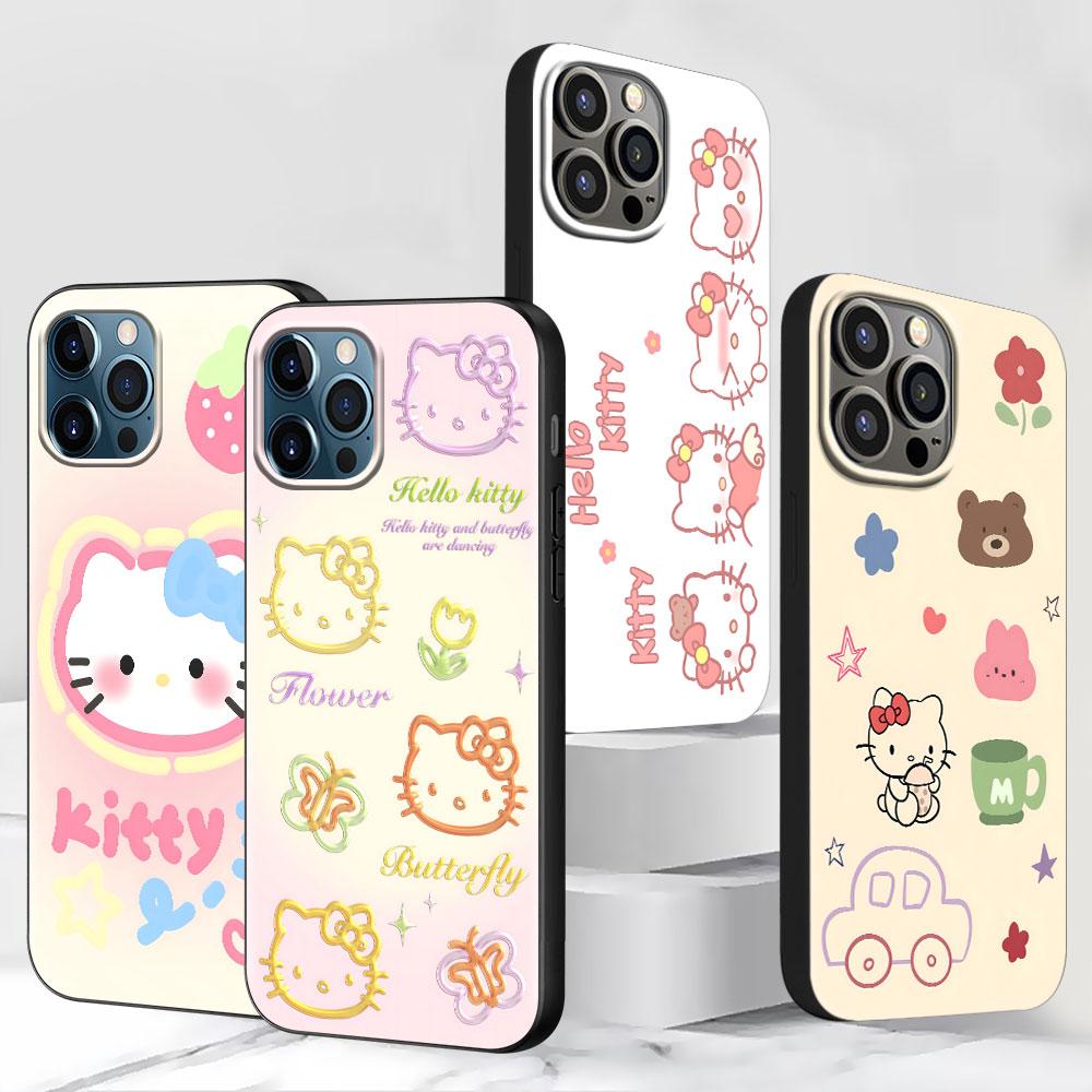 Hello Kitty Lovely Case for Apple iPhone 13 14 Plus 11 12 Mini 15 Pro Max 7 8 SE 2020 X XS XR Silicone Black Soft Phone Cover