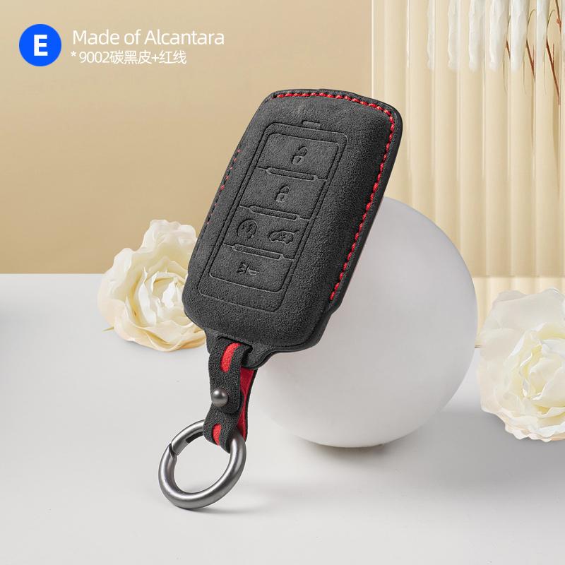 

For for Car Remote Key Case Cover Jeep Grand Cherokee Free Knight Commander Protector Suede Alcantara Accessories