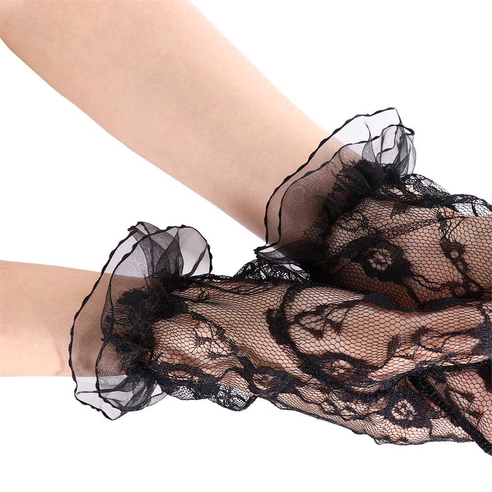 Floral Side Driving Gloves Breathable Summer Lace Women Gloves Lace Gloves Short Gloves Mittens