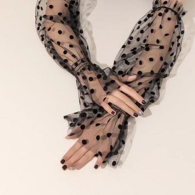 Summer Lace Sun-protective Mesh Armbands Women's Thin UV-resistant Gloves Long Ball Armbands