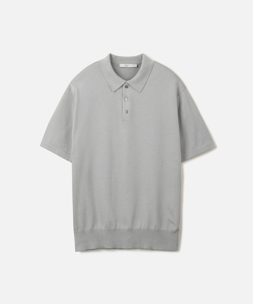 247Silijeu Supima Cotton Collared Half Knit Light Gray (Type B)