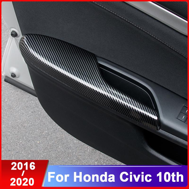 ABS-Kohlefaser-Türarmlehnenschutzabdeckung mit Handdekorationsmodifikation für Honda Civic 10. 2016 2017 2018