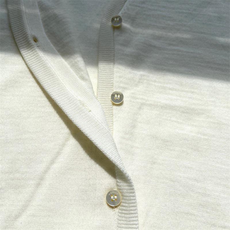 ER Brand Women's Solid Color Wool Cardigan: Thin Knit, Single-Breasted, Sun Protection.