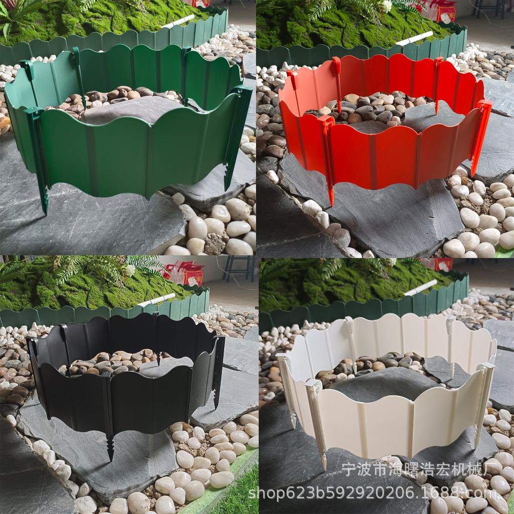 Dekorative Gartenbegrenzungspflöcke aus Kunststoff: Kleiner Beeteinfassungszaun für Blumenbeete und Gemüsegärten
