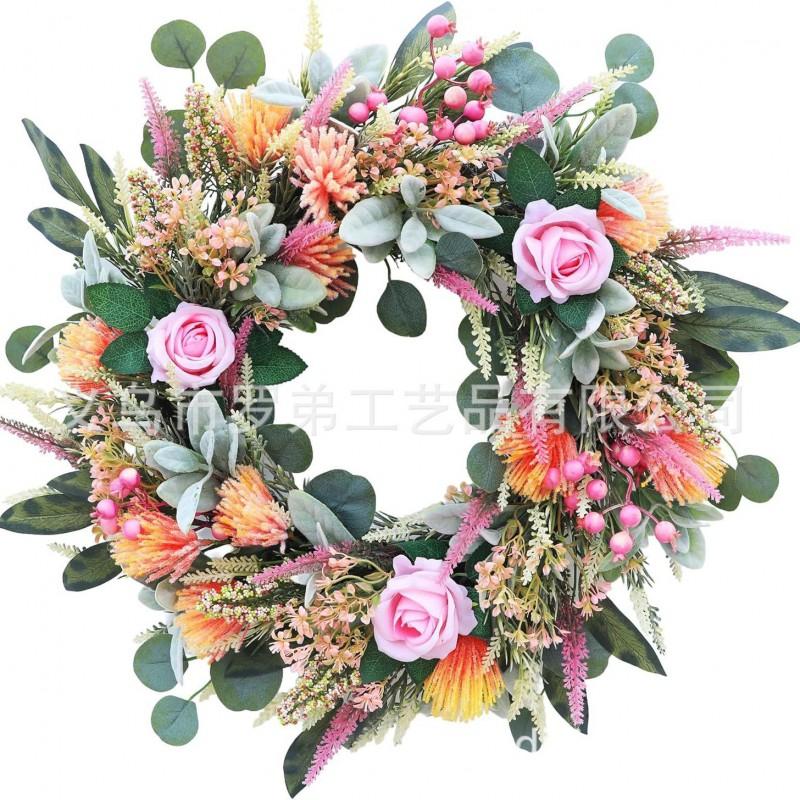 Artificial Flower Wreath Easter Valentines Day Hotel Restaurant Door Decorations