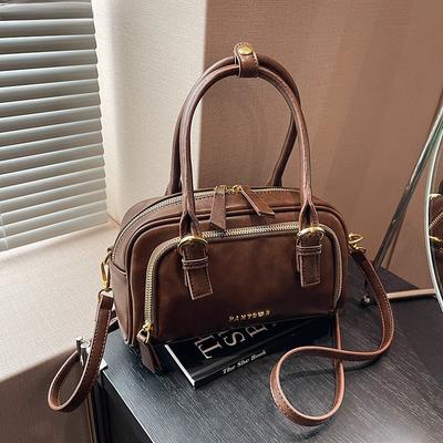 Vintage Top-griff Taschen Für Frauen Winter Neue Designer Handtaschen Luxus Retro Schulter Umhängetasche Mini Bowling Taschen