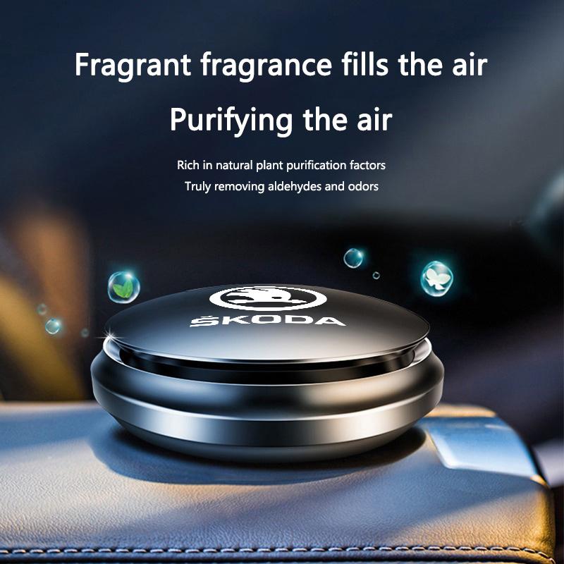 AAAAE1 Car Air Freshener Solid Perfume Rotating Aromatherapy Decor For Skoda Octavia Rapid Kodiaq Karoq Fabia Kamiq Superb Derivative V