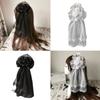 Lolita Gothic Headdress Lace Veil Headwear Rose Side Clip Barrette Halloween Cosplay Accessories Party Headpiece