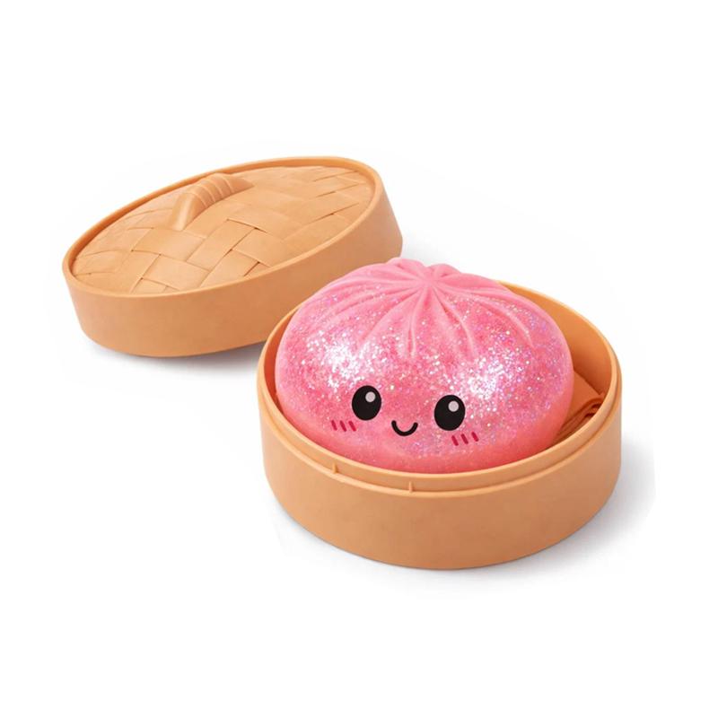 Rainbow Color Steamed Bun Squishy Toy Cute & Adorable Design Stress Relief Soft Rebound Portable Simulation Bun Toy Decorations