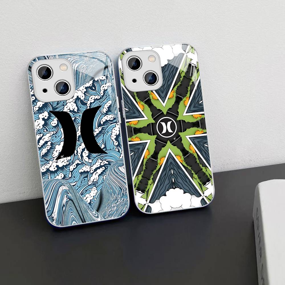 Klassische Berühmte Marke H-HurleyS Logo Gehärtetes Glas Für Iphone 14 13 12 11 Pro Mini XS MAX 14Plus X XS XR Hüllen