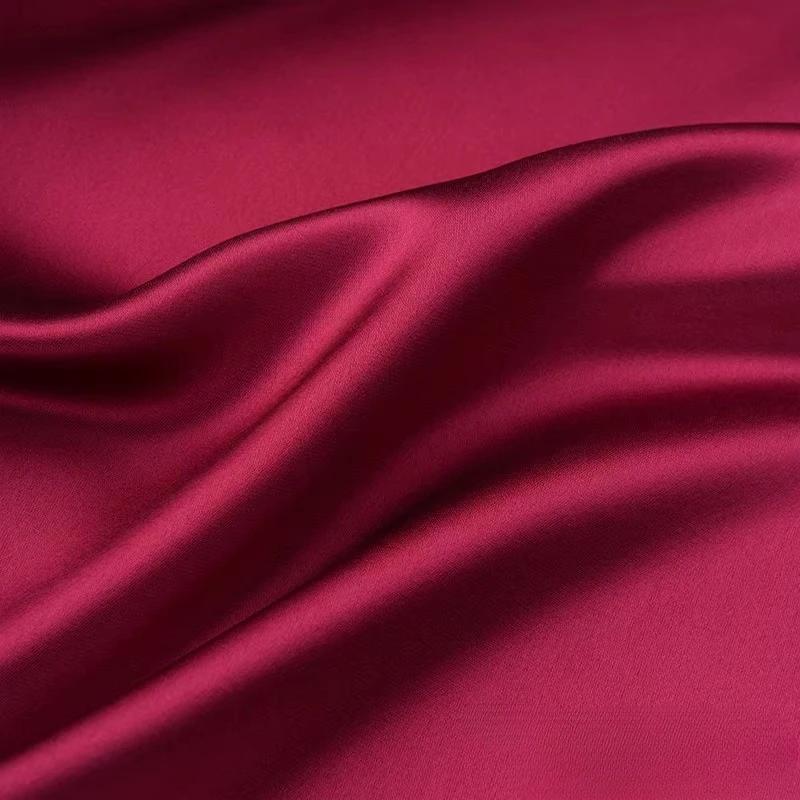 Wide 140cm Acetic Acid Satin Fabric Polyester Spandex Real Silk Fabric Lining Dress Clothing Pajamas Smooth and Silky Fabric