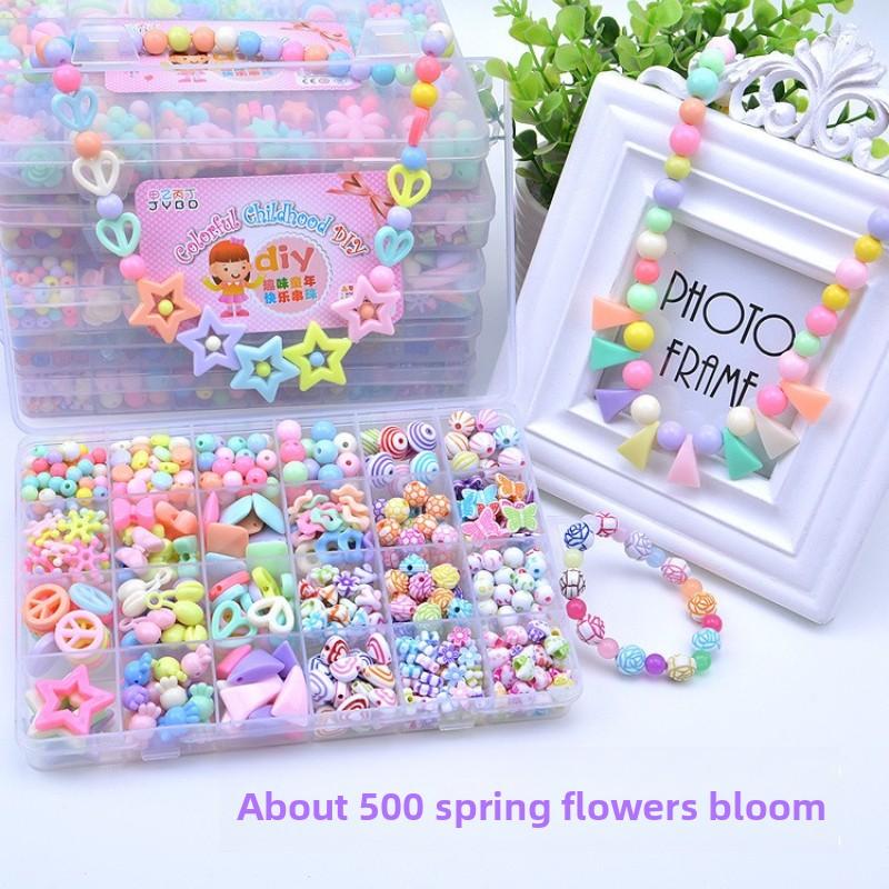 Diy Handmade Bead Kids Plaything Crafts Making Bracelet Necklace Jewelry Kit 24 Grid Creative Loose Spacer Bead Girl Present
